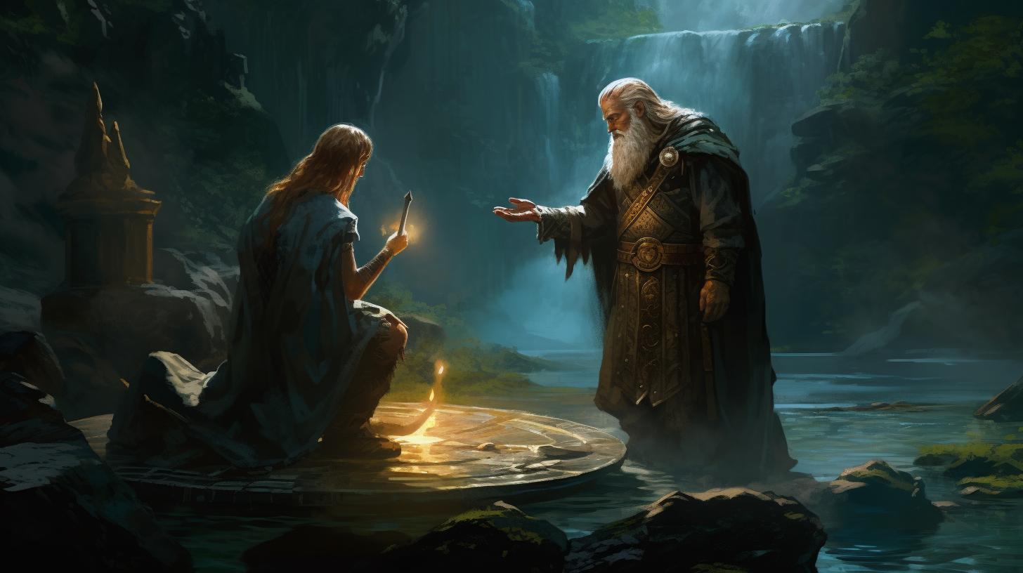 Yggdrasil, the Nine Worlds and how Odin drank from Mimir's Well scene